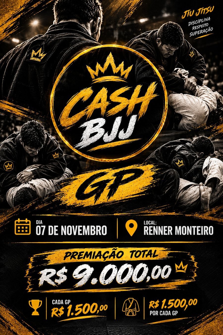 Cartaz do Cash BJJ GP usado como criativo de divulgação